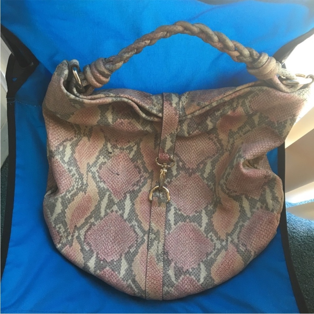 Pink Snake-print Purse